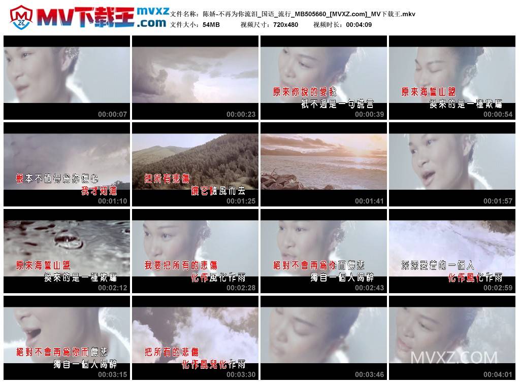 陈娇-不再为你流泪_国语_流行_MB505660